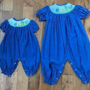 Nativity scene smocked bubble 3 months.